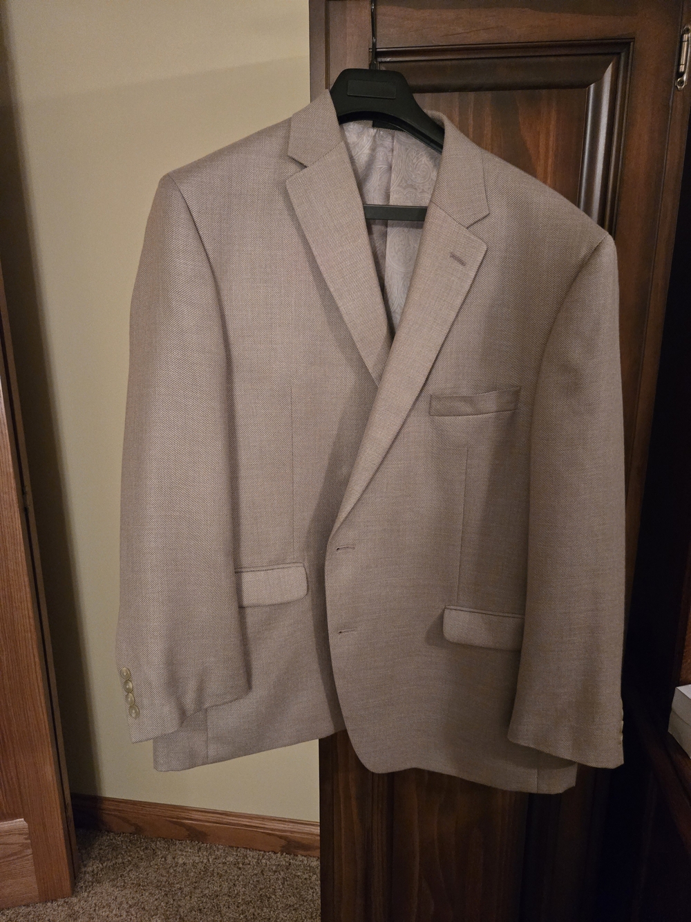 Chaps Men's Light Taupe Blazer - Classic Single-Breasted Sport Coat